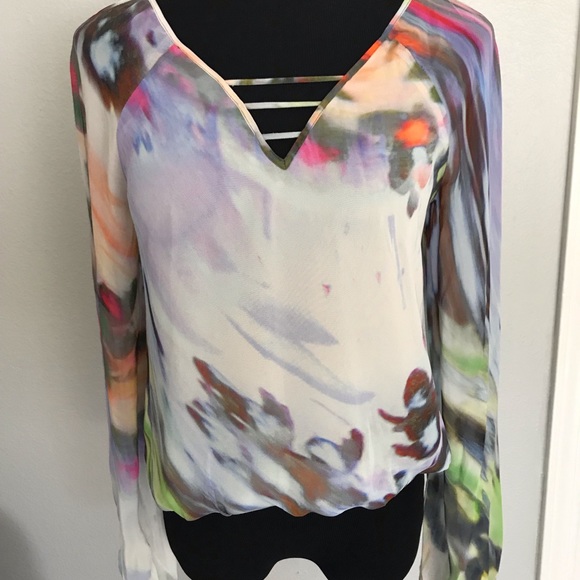 Anthropologie Leifsdottier colorful blouse size 4 - Picture 1 of 8